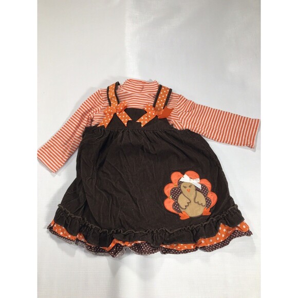RARE EDITIONS Baby Girl 24M Thanksgiving Corduroy Dress 2-Pc. Set - Picture 1 of 7